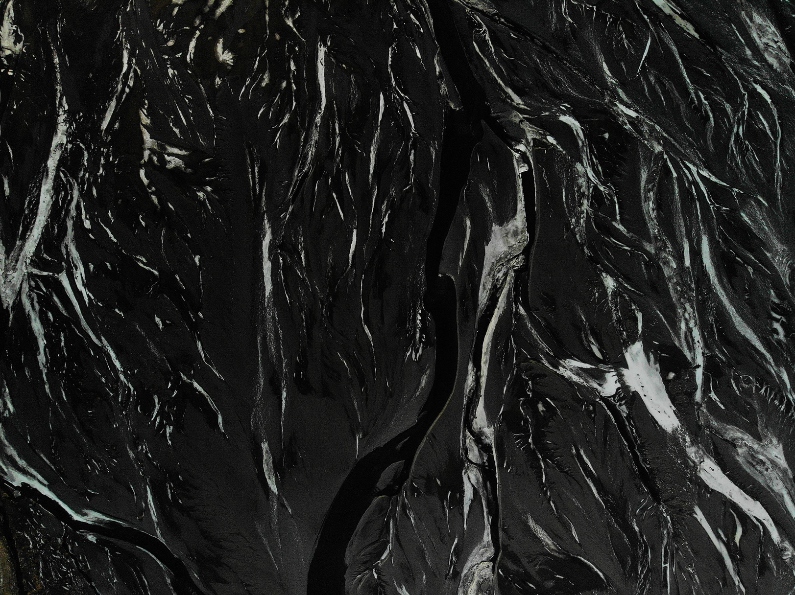Rough flows of river from air